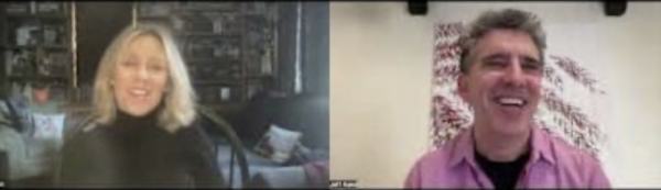 Jill Sylvester interviewing Jeff Rake over video