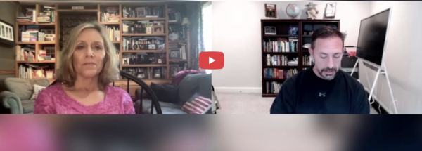 Jill Sylvester interviewing Rich Diviney over video
